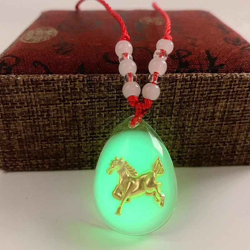 Luminous crystal zodiac [horse] red rope