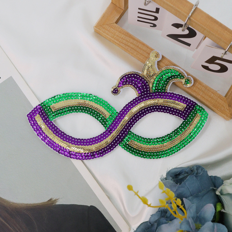 Máscaras de fiesta de carnaval nuevo tricolor sequinilla mitad cara carnaval temático eyewear exclusivo transfronterizo