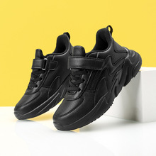 儿童小白鞋外贸春秋款学生跑步鞋男童休闲鞋女童老爹鞋皮面运动鞋