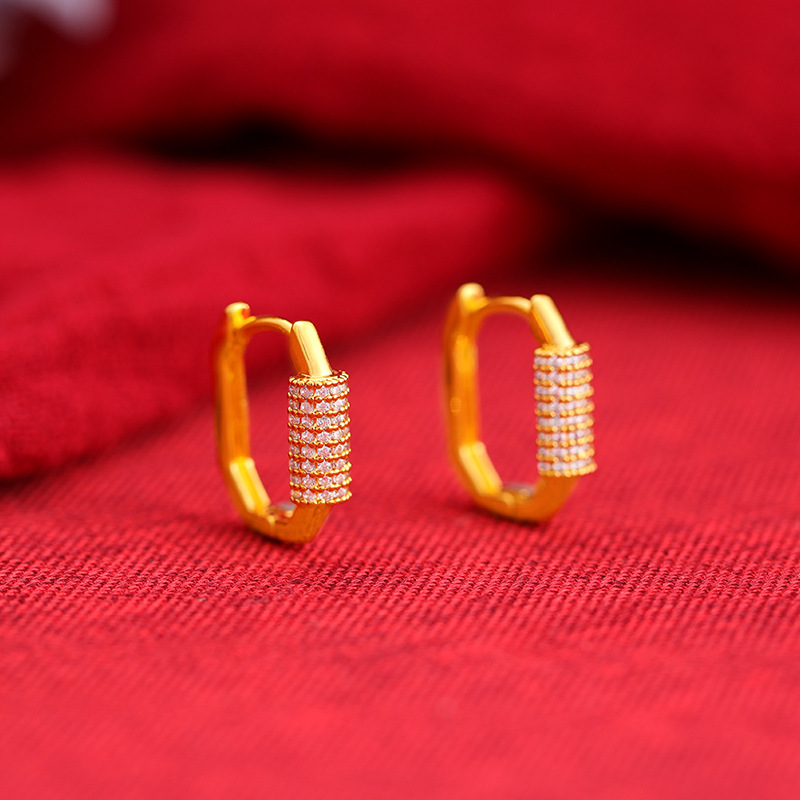 Pendientes hexagonales del diamante E2142