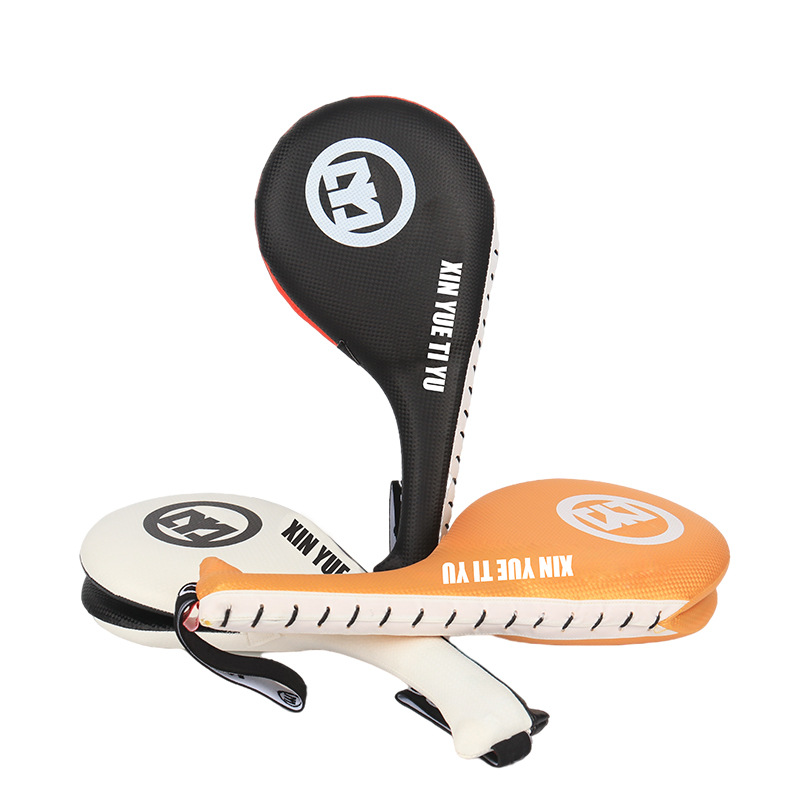 Adulto de doble hoja lateral kick Foot target taekwondo equipo de protección para niños Hall Sanda entrenamiento pierna de pollo objetivo de sonido objetivo de pie logotipo impreso