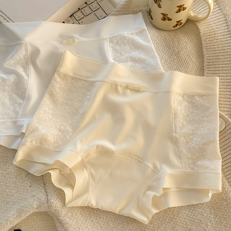 Ice Silk Women's Anti-Exposure 10A Antibacterial Pure Cotton Crotch Mid-Waist Skin-Friendly Seamless Boxer Briefs Antibacterial Wholesale