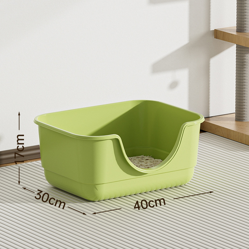 Shuai Xiaowang Extra große, halbgeschlossene, offene Toilette, Katzenstreu, Katzenkotbox, Spritzschutz_voghion.com