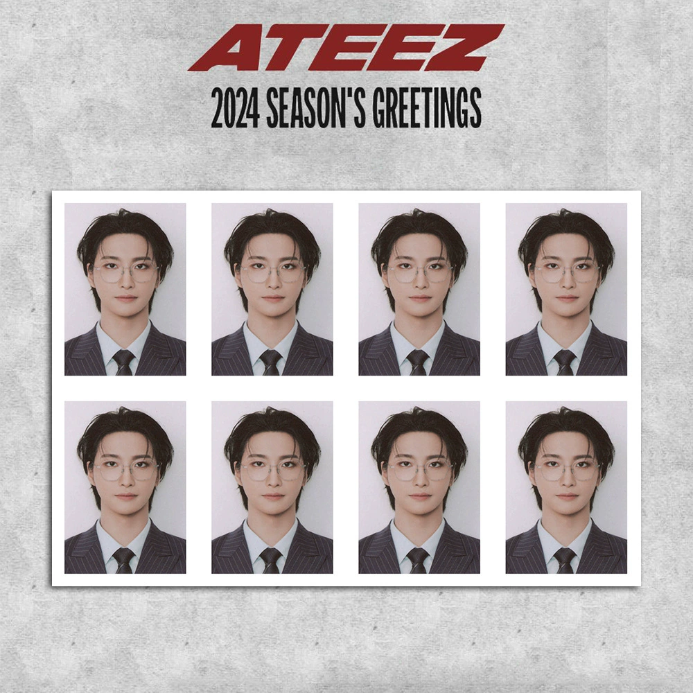 ATEEZ 2024 SEASON'S GREETINGS периферийные ID-фото фотографии размером один дюйм Фотографии календаря на стол
