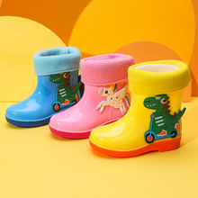 儿童雨鞋女童保暖轻便防滑男童学生宝宝水鞋小中童水靴胶鞋套鞋冬