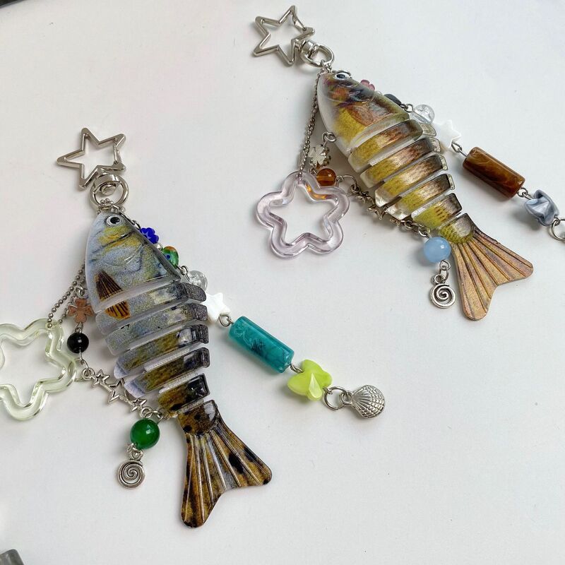Fish Keychain bionic fish bait keychain marine small fish multi-section fish Luya bag pendant cross-border Fish Keychain bionic fish bait keychain marine small fish multi-section fish Luya bag pendant cross-border