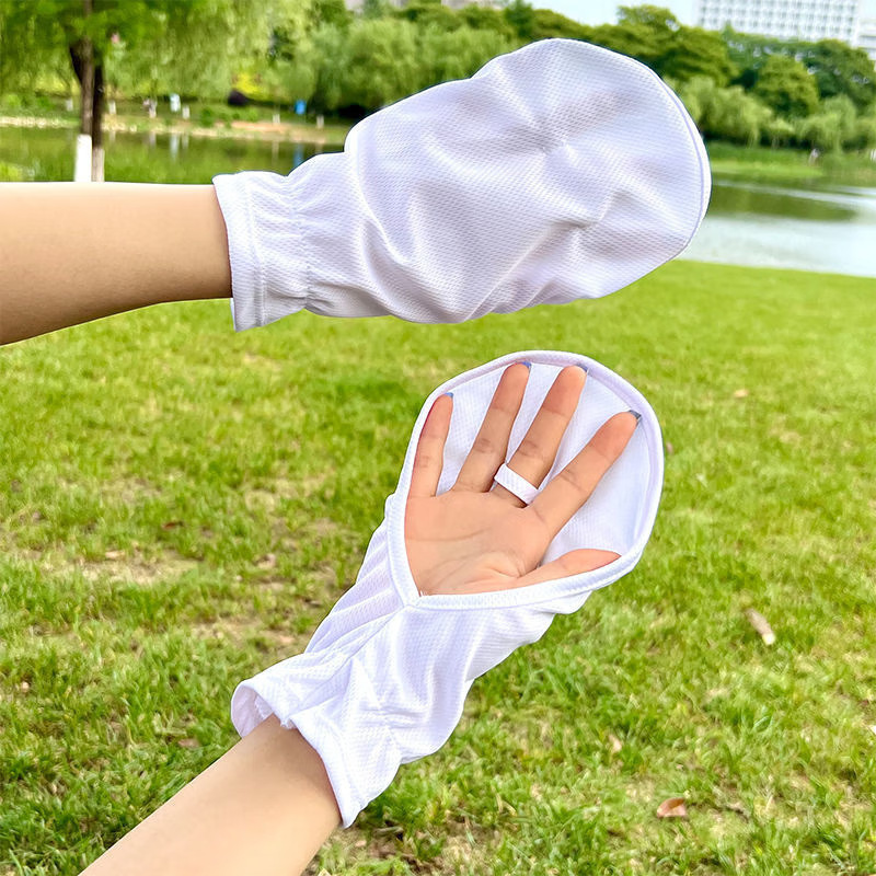 Guantes de protección solar para mujeres conduciendo verano delgado corto para montar en bicicleta eléctrica sombrilla de hielo dedos de cubierta espalda blanca image 10