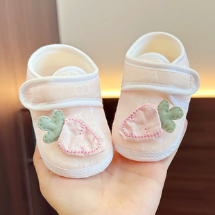 Autumn baby girl toddler shoes sweet little month old baby shoes do not drop soft sole step front single shoes newborn non-slip