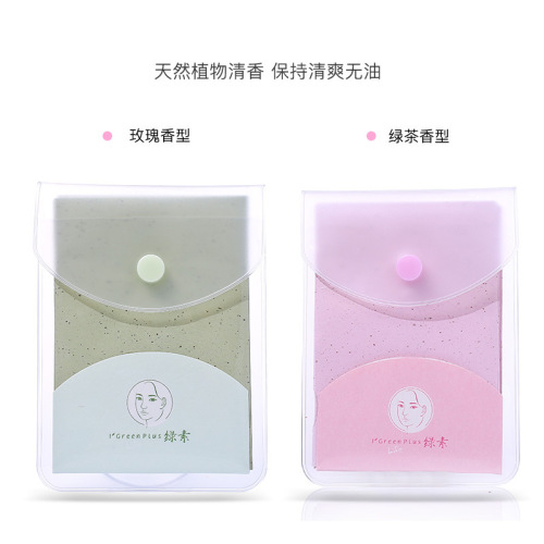 Green Tea Oil Absorbing Paper 160 Sheets Portable Green Tea Rose Scented Face Oil Absorbing Paper for Men and Women