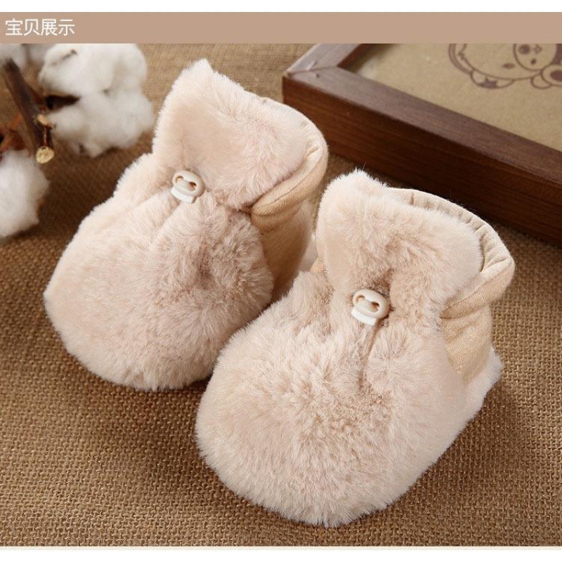 Foot sleeve baby shoes winter baby Warm shoes Autumn and winter Foot protector Thick cotton Shoe cover Plush