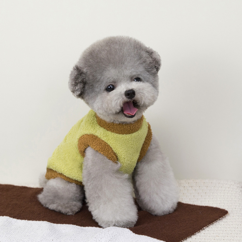 宠物服装小型犬狗衣服猫咪秋冬保暖舒适新款批发25撞色绒背心|undefined