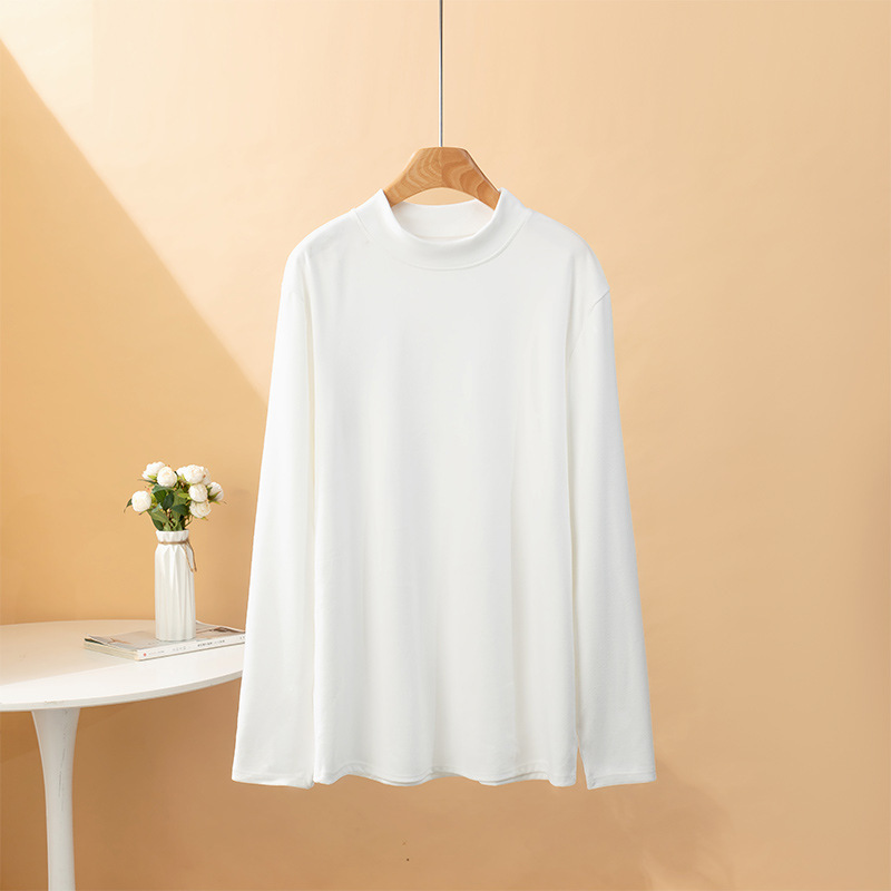 Los hombres engrosados térmica superior adulto caliente dejia terciopelo medio cuello alto otoño camiseta catiónico manga larga ropa interior