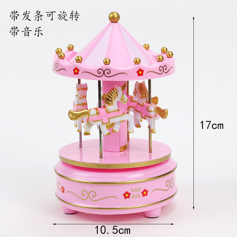 Carousel caja de música pastel de cumpleaños decoración niños niña corazón fiesta de cumpleaños regalo niña juguete