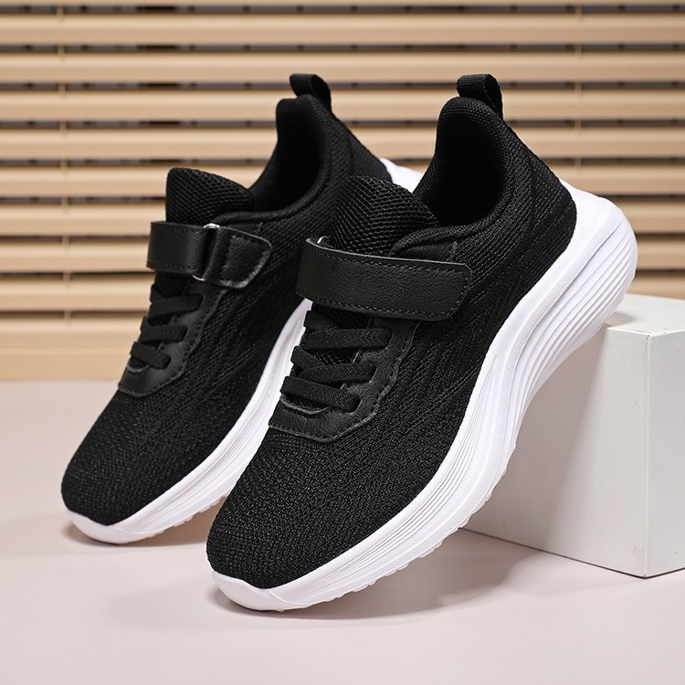 Cool adhesive children's shoes, children's sports shoes, breathable mesh running shoes, lightweight shock-absorbing white shoes, youth student shoes