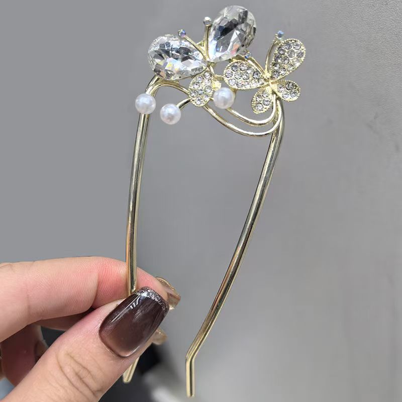 Gufeng Hanfu Accesorios para el cabello Horquilla para el cabello en la parte posterior de la cabeza Chica de estilo chino Too de balanceo con flecos Horquilla Accesorios para el cabello al por mayor