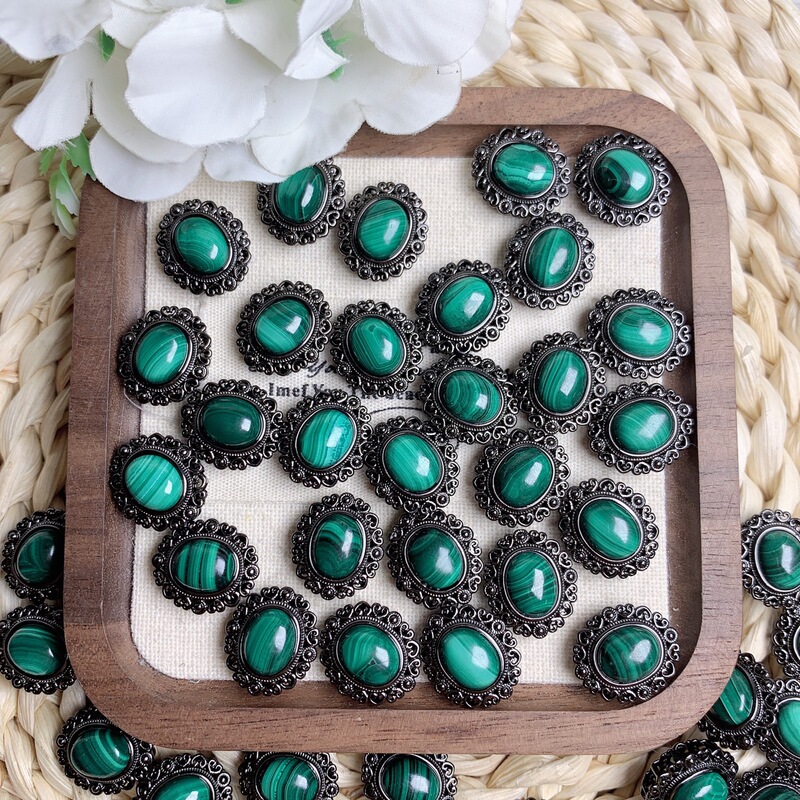 Natural crystal magic box malachite magic box DlY jewelry accessories wholesale