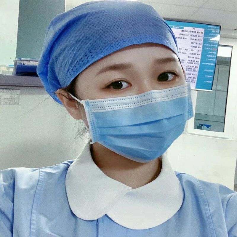 天门一次性手术帽手工医生护士帽蓝色SMS无纺布头套 一次性医生帽