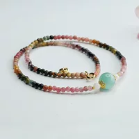 Xinyu Natural Rainbow турмалиновое ожерелье Морской камень кристалл Caibao ювелирная фабрика оптовая продажа CB4011211
