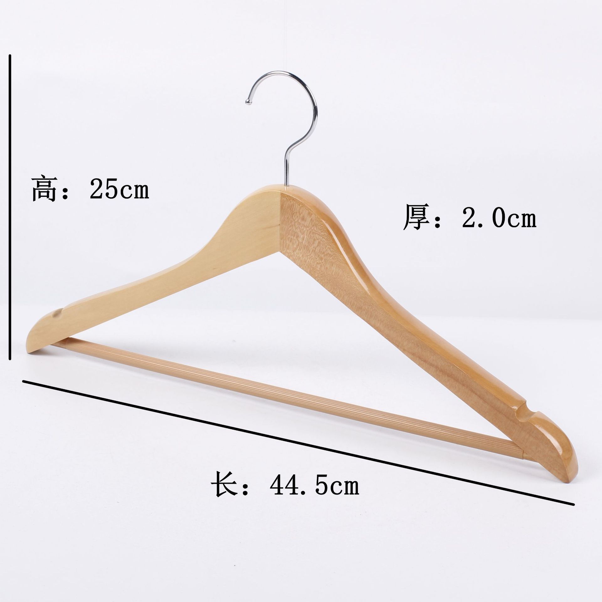 Percha de Madera Maciza con Pinzas, Antideslizante y Sin Marcas, para Tienda de Ropa