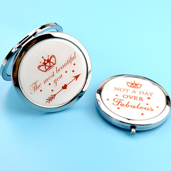Makeup mirror, metal folding mirror, internet-famous round mirror, foldable double-sided mirror, portable mirror, mini compact mirror for student dorms