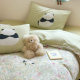Cartoon style rabbit cotton yarn-dyed double wrinkled yarn four-piece set girl heart children's quilt cover cotton sheets wholesale