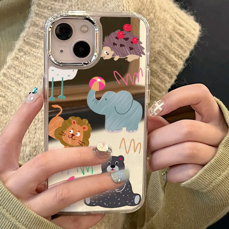 Feather for Apple 15pro Phone Case 14 Mirror Animal Paradise iphone13promax New 6