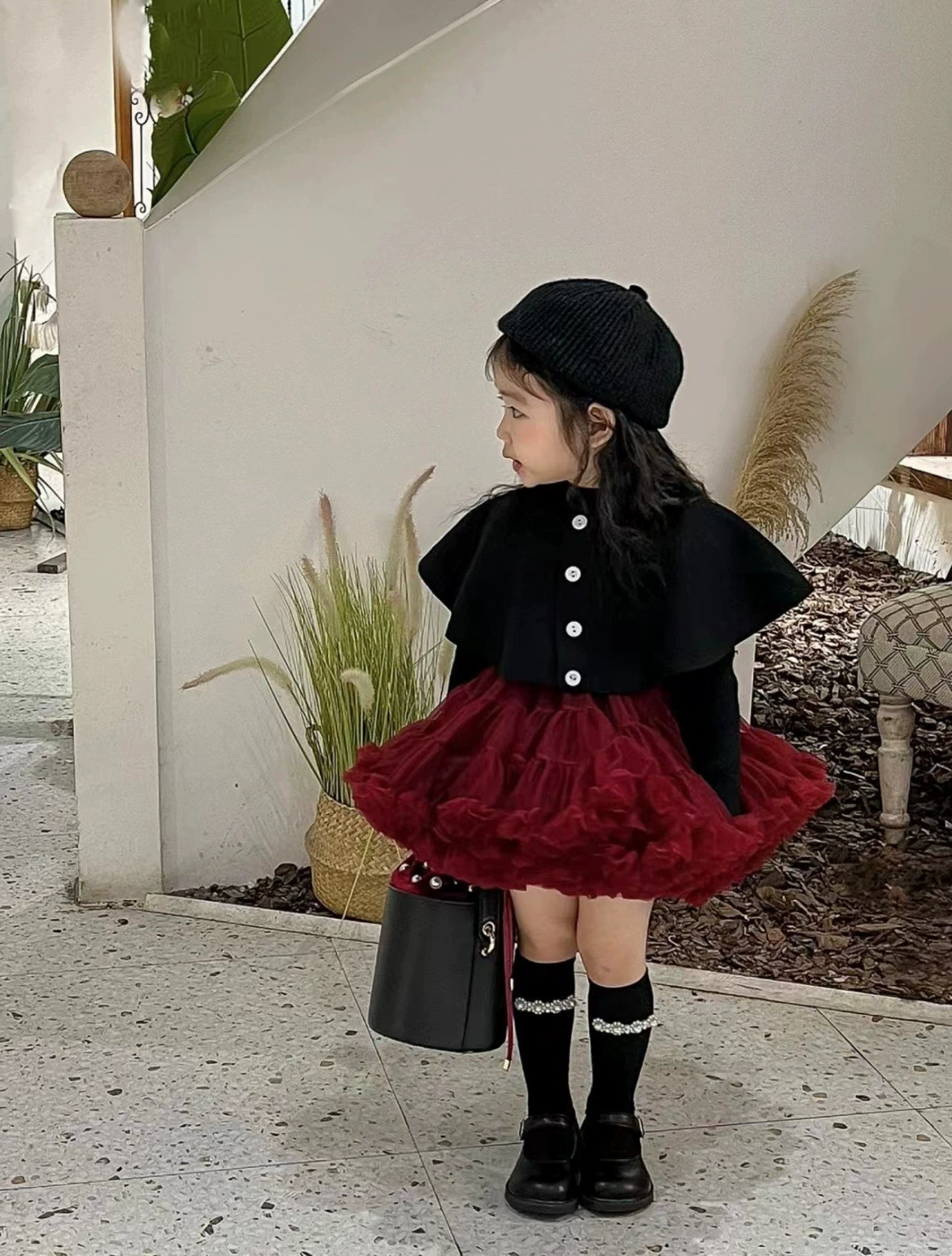 Комплект, детский осенний свитер, стиль Chanel, западный стиль, тюль