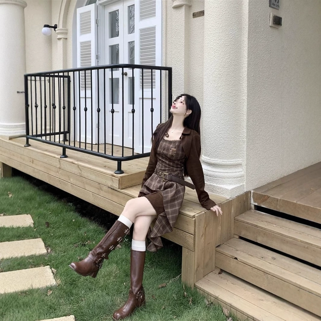 Ретро платье, юбка, с длинным рукавом, комплект, большой размер