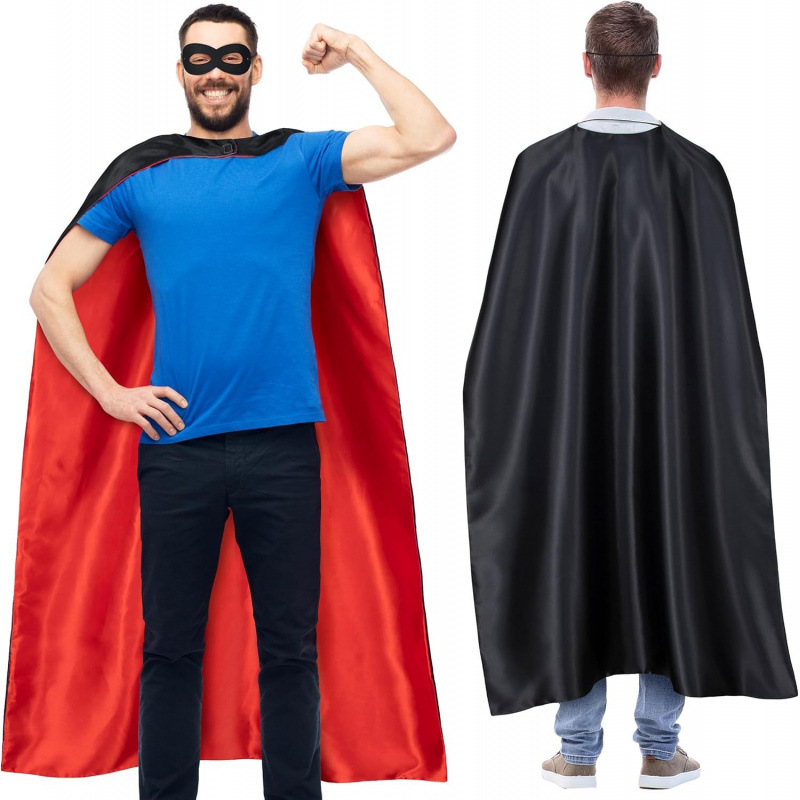 European and American Halloween Hero Cloak Animation Role-playing Two-color Cloak Magic Sticker Shawl Foreign Trade Hair
