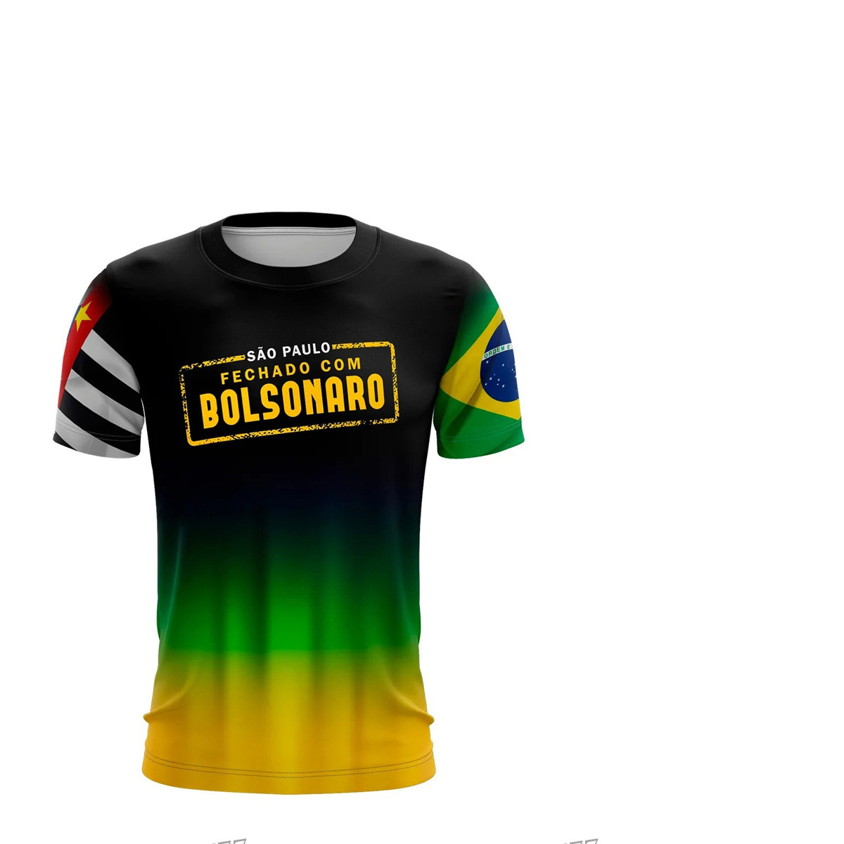 2024 nueva camiseta impresa 3D de la bandera brasileña transfronteriza de los hombres venta caliente transfronteriza estilo brazil flags camiseta