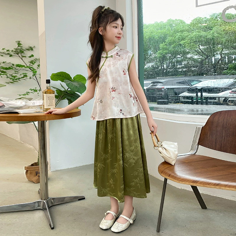 Летний Hanfu, комплект, чеппон, комбинезон, китайский стиль