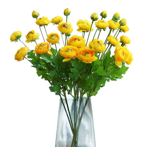 Wedding decoration simulation 4-head dew lotus home furnishings camellia handle bunch indoor simulation flower e-commerce dew lotus