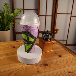 Disposable 1000ml Semi-Circular Lid Injection Molded Film Inner Sticker Overlord Cup Juice Cup Commercial Milkshake Ice Cream Lid