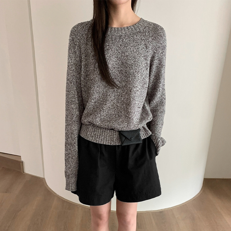 100纯羊毛衫针织毛衣秋冬新款女式圆领套头内搭打底经典纯色百搭|undefined