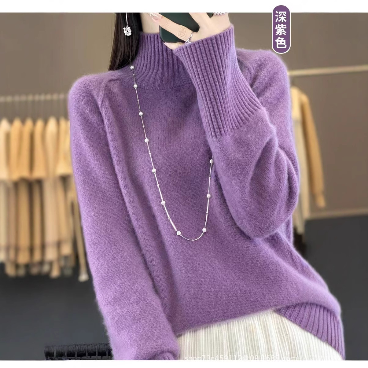 FAYE WONG TURTLENECK 스웨터 여성의 가을과 겨울 새로운 두꺼운 스웨터 느슨한 니트 내베이스 셔츠 플러스 사이즈 트렌디