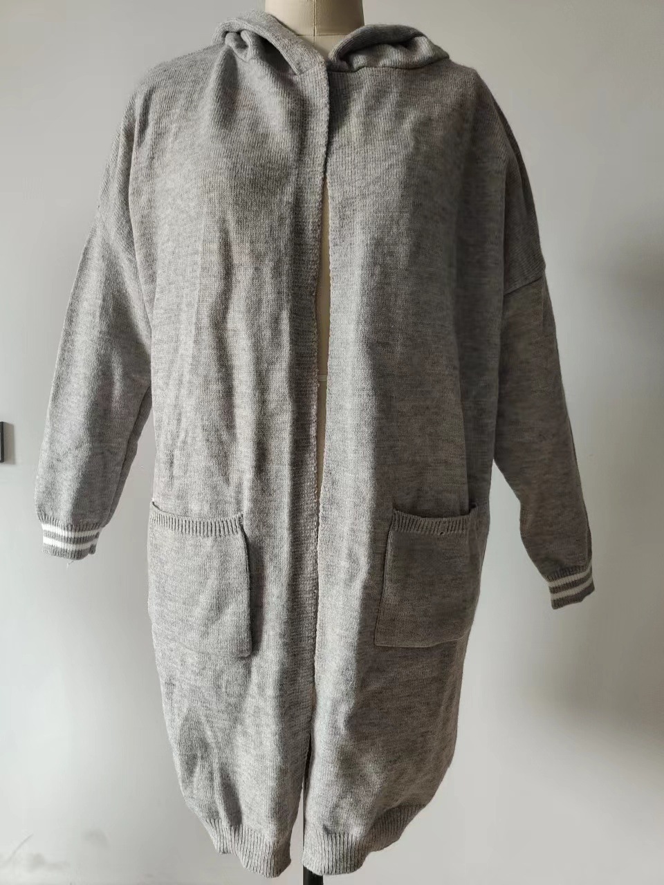 Women's Clothing new knitted sweater cardigan lazy style loose mid length coat_voghion.com