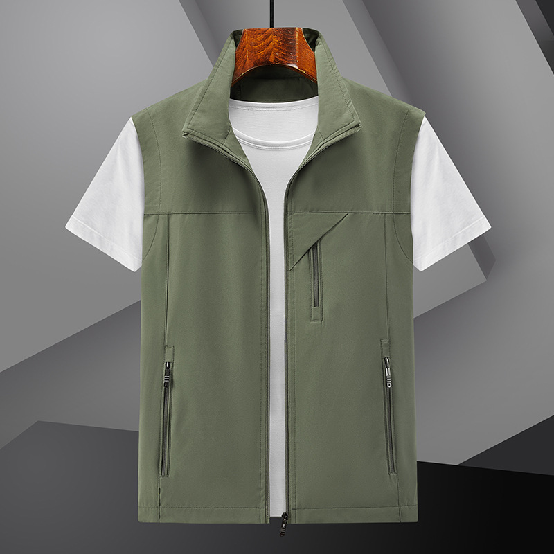 Chaleco de verano 2024 hombre chaleco delgado ocio primavera y otoño chaleco transpirable chaleco de color sólido juvenil chaleco de secado rápido
