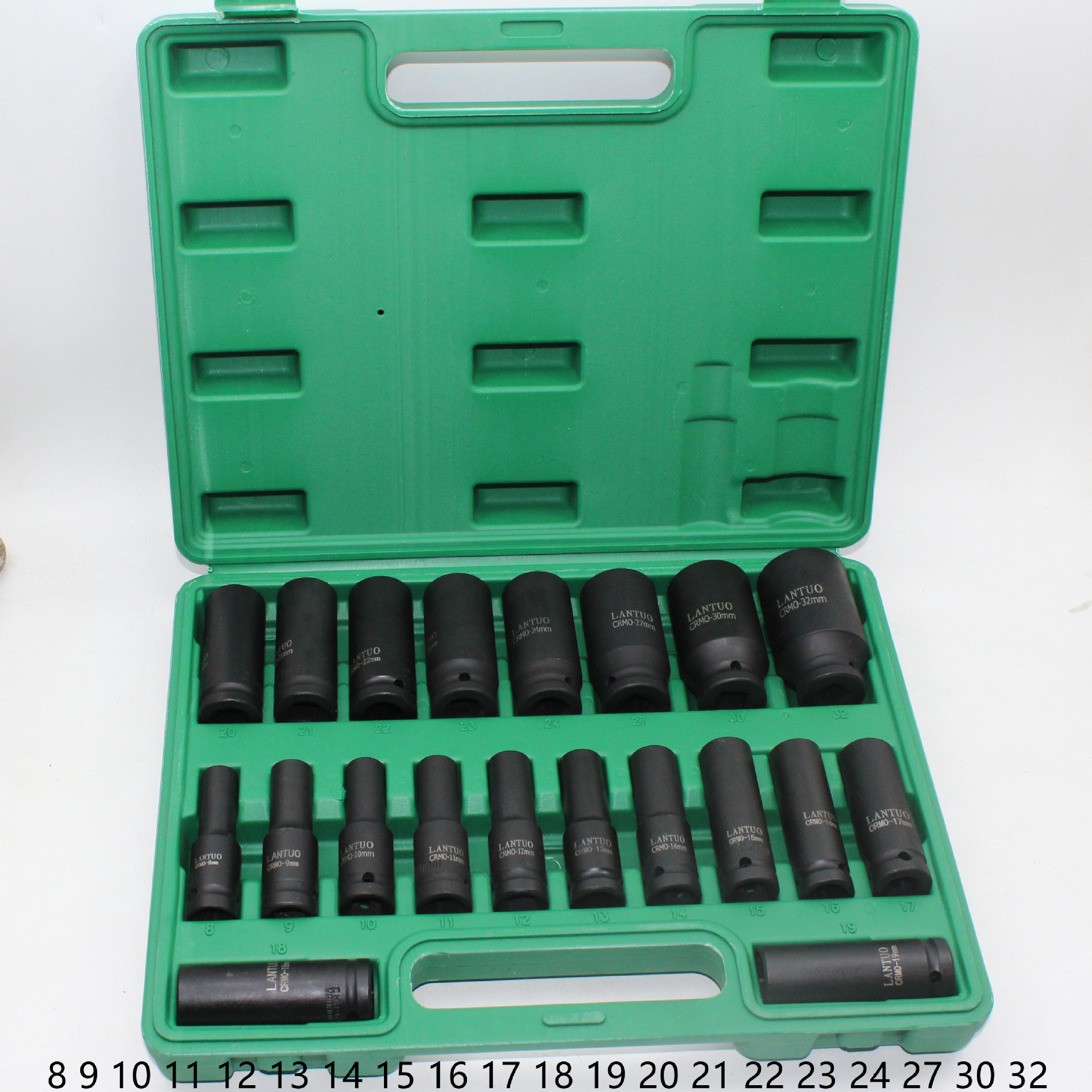 20件气动套筒磷化风炮头加长套头1/2大飞扳手动六角梅花加长套筒