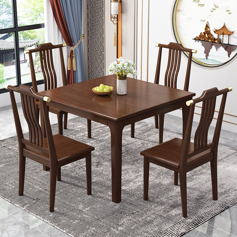 Mesa de comedor de madera maciza cuadrada pequeño apartamento casa pequeña mesa cuadrada moderna mesa de madera de ocio chino sala de alquiler pequeña mesa de té