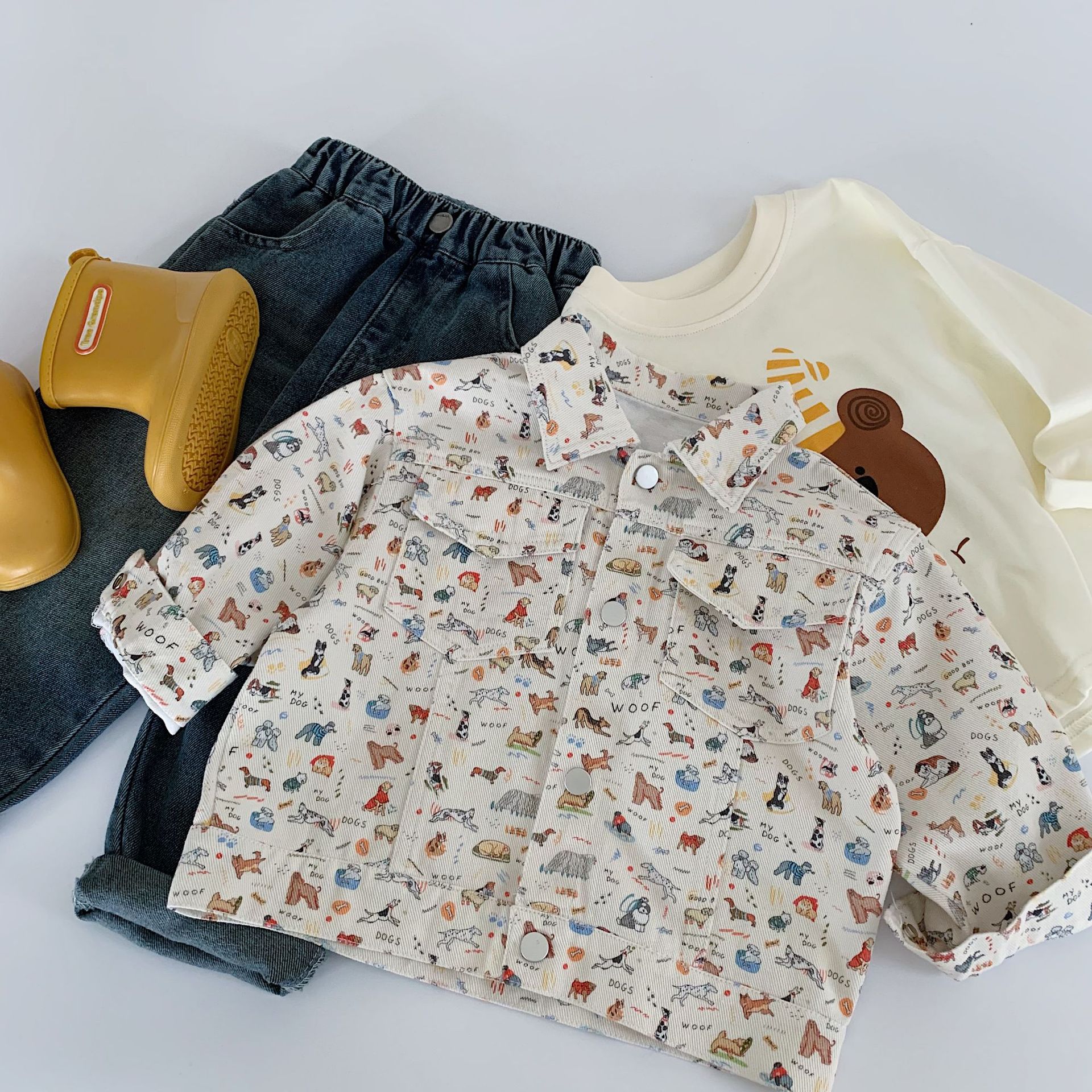 Mai Bao abrigo infantil de otoño 2025 nuevo estilo de impresión encantadora chaqueta de otoño para niños y niñas ropa de moda extranjera bebé