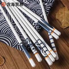陶器の箸、和風防カビ、高温耐性、滑り止め、家庭用実用セット、変形しない箸のペア、環境に優しく健康
