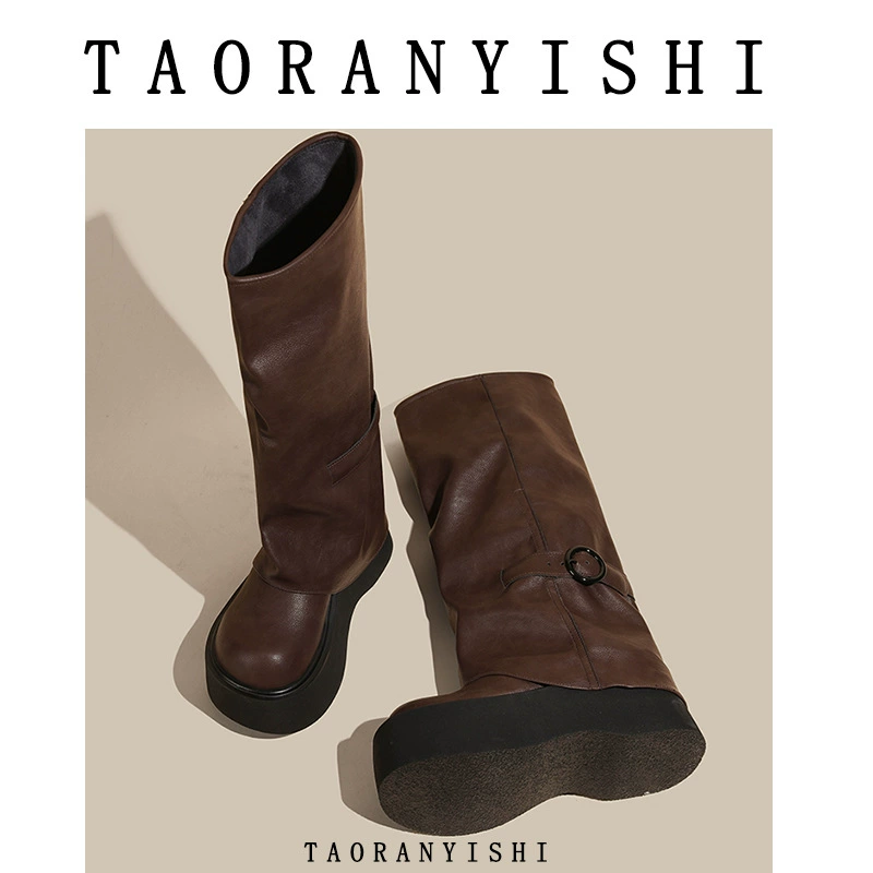 Платформенные сапоги‑чулки (женские), демисезон, маленький дизайн