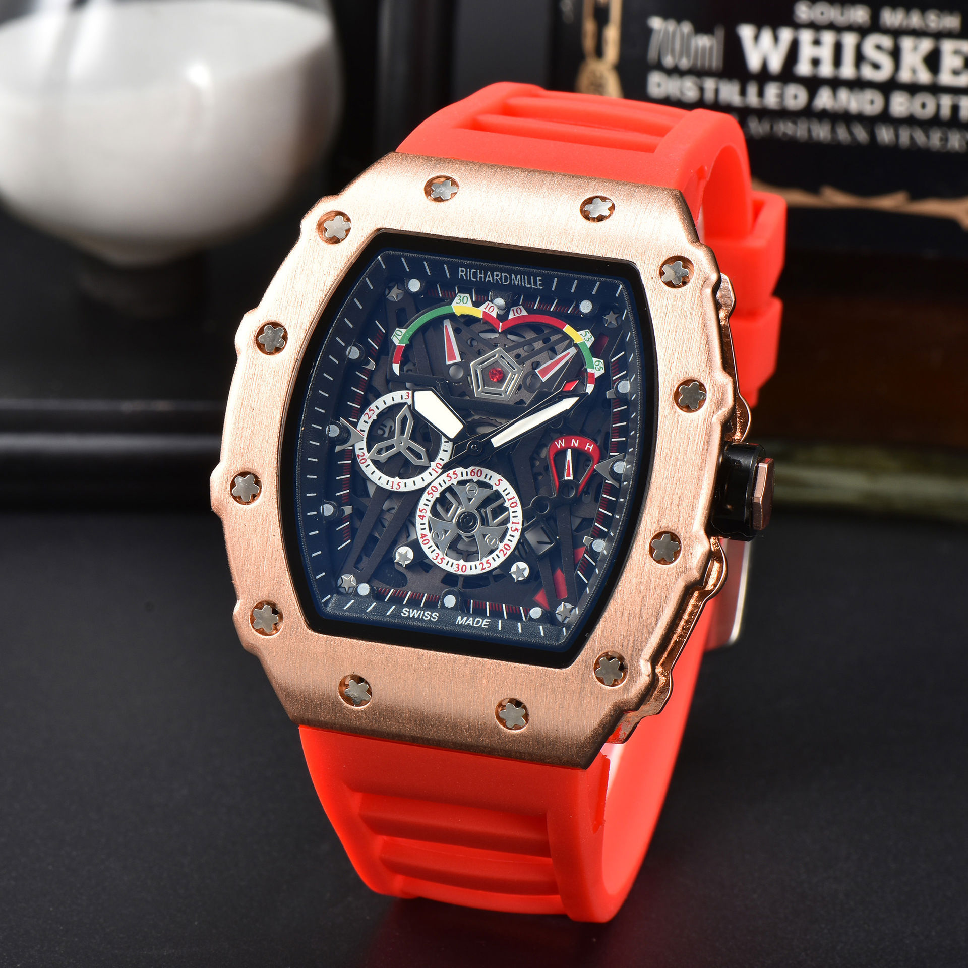 Luxury Fashion Richard-D Hollow Barrel-Shaped Men's and Women's Quartz Watch Tape Fashion Dropshipping