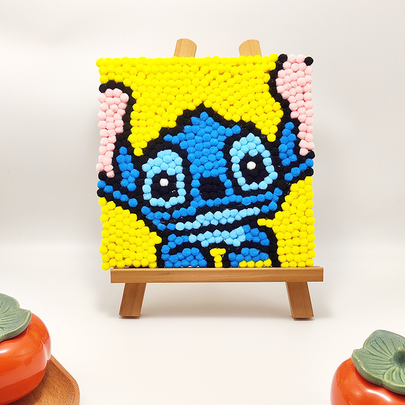DIY ヘアボール絵画手作り材料パッケージクリエイティブ子供の漫画アニメーション装飾絵画ステッカー絵画屋台卸売|undefined