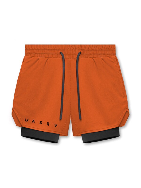 Summer New Men's Shorts 2-in-1 Double-Layer Jogger Gym Short-Sleeve Sports Basketball Training Simple Design