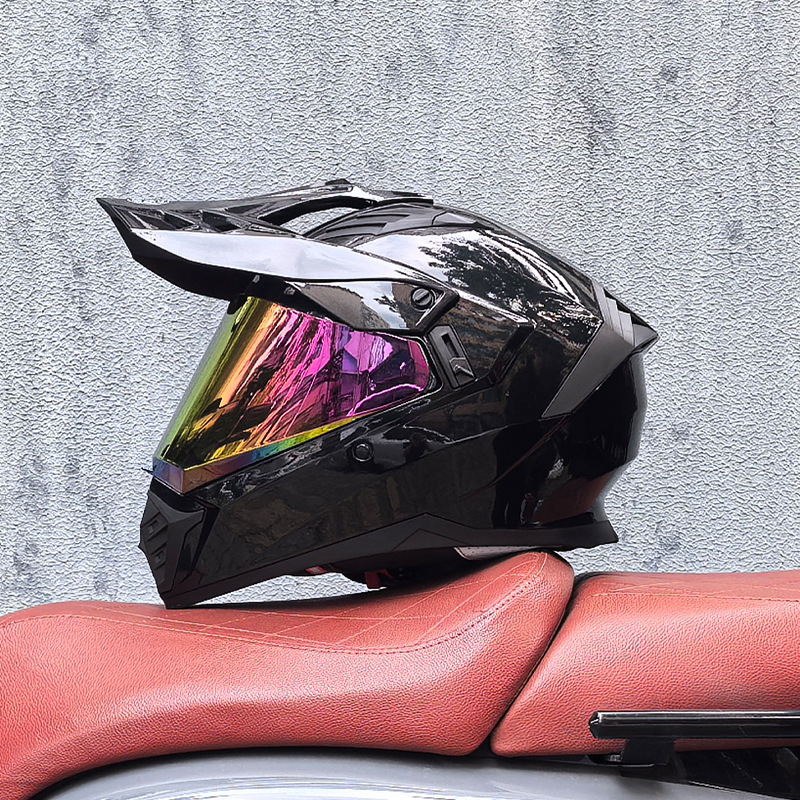 Cascos de Motocicleta Transfronterizos, Cascos de Carretera, Cascos de Una Sola Lente para Hombres y Mujeres, Cascos Integrales de Rally para Carretera y Todoterreno, Cascos para Viajes de Larga Distancia en Motocicleta