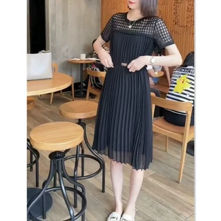 22583大爱美依缘2026夏季新款御姐风收腰显瘦纯色镂空显瘦连衣裙