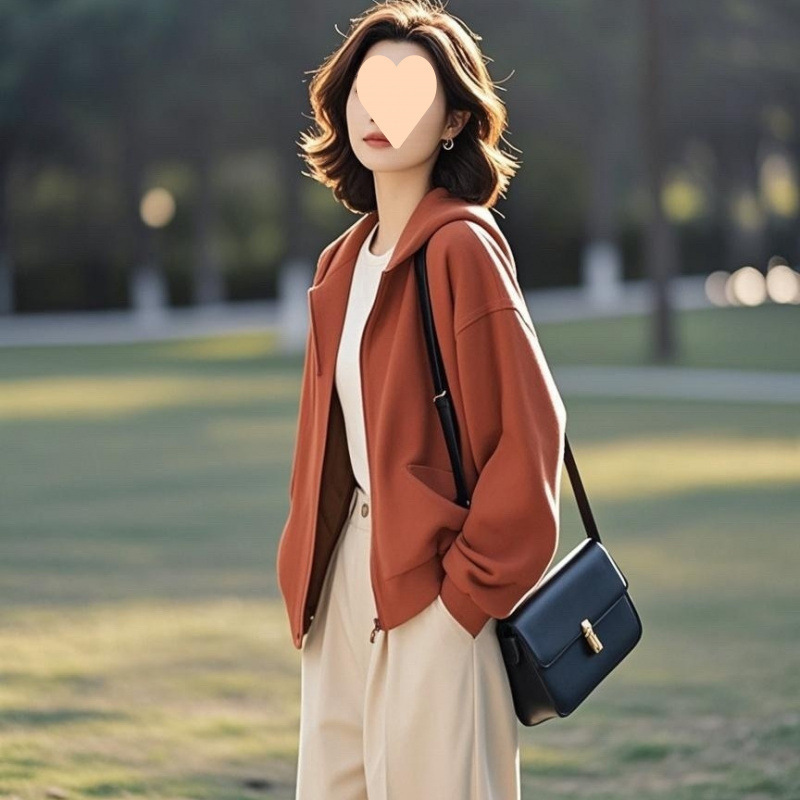 2025早春新款小个子设计感百搭高级小众不撞款绿色开衫卫衣外套女|undefined