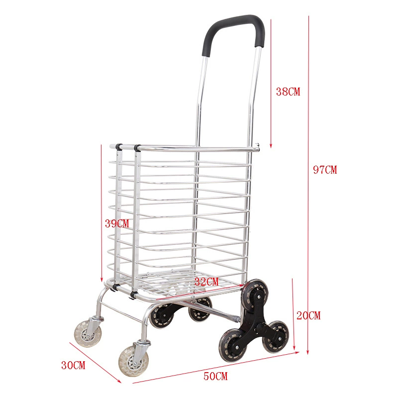 Корзина для покупок Корзина из алюминиевого сплава Маленькая Тяговая тележка для скалолазания Складная ручная Тяговая тележка Тележка Домашняя Тяговая тележка Прицеп