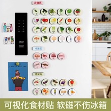 易飞食材冰箱贴磁贴创意便利贴装饰磁磁力磁性食物冰箱贴标签贴